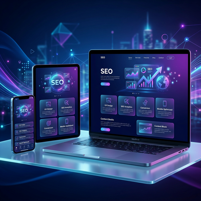 Ilustrasi desain responsif di berbagai perangkat