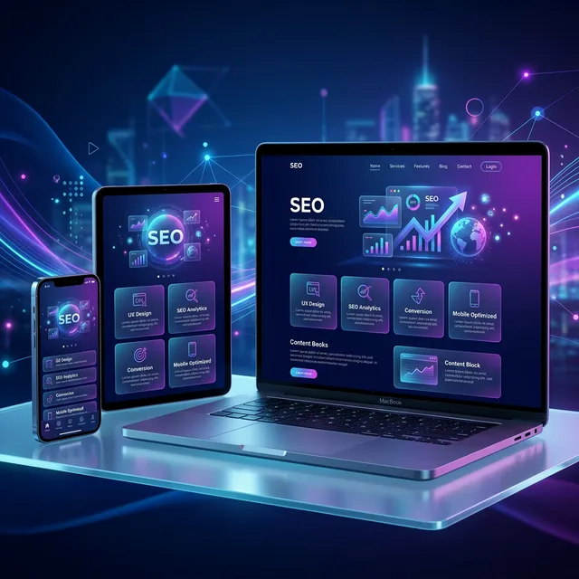 Illustration of responsive design across different devices